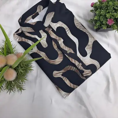 Chaina Stitch Panjabi (Black & Golden)