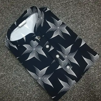 Chaina Stitch Panjabi (Black & Dark Grey)